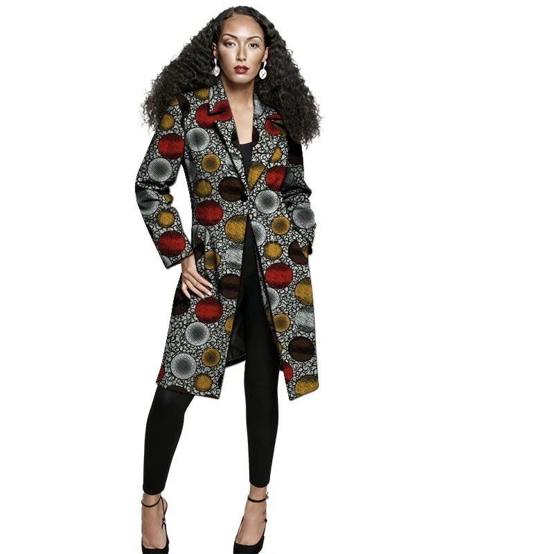 Women's African-Print Longline Blazer Jacket - Free Delivery Worldwide only at Flexi Africa