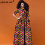 Women’s African Print Maxi Dress – Traditional High Waist Ankara Half Sleeve Attire - Free Delivery Worldwide only at Flexi Africa