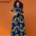 Women’s African Print Maxi Dress – Traditional High Waist Ankara Half Sleeve Attire - Free Delivery Worldwide only at Flexi Africa