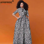Women’s African Print Maxi Dress – Traditional High Waist Ankara Half Sleeve Attire - Free Delivery Worldwide only at Flexi Africa