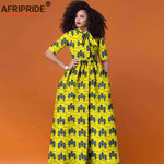 Women’s African Print Maxi Dress – Traditional High Waist Ankara Half Sleeve Attire - Free Delivery Worldwide only at Flexi Africa