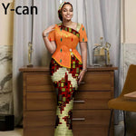 Women's African Print Skirt Set with Headwrap – product view 32