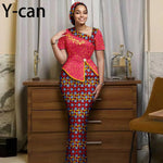 Women's African Print Skirt Set with Headwrap - Free Delivery Worldwide only at Flexi Africa