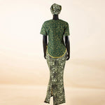 Women's African Print Skirt Set with Headwrap – product view 11