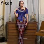 Women's African Print Skirt Set with Headwrap - Free Delivery Worldwide only at Flexi Africa