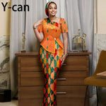 Women's African Print Skirt Set with Headwrap – product view 27