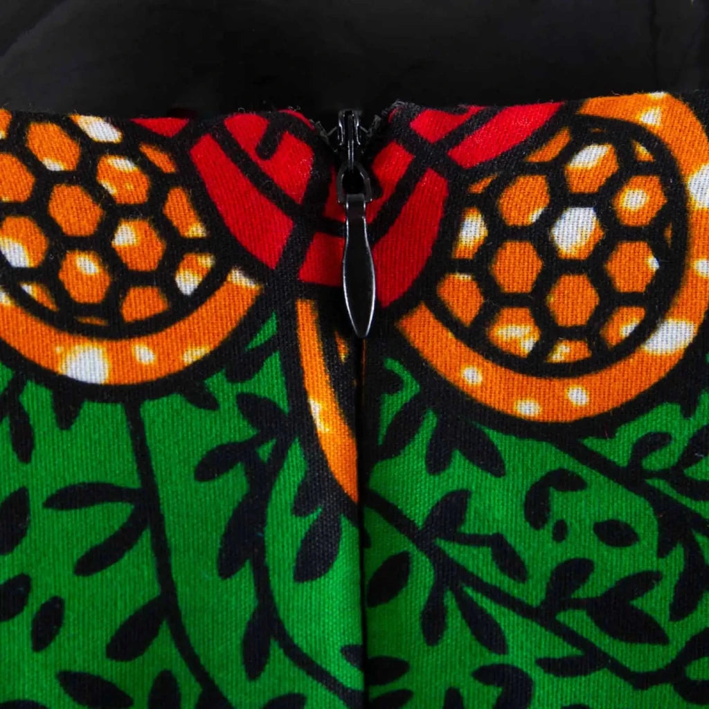 Women's Ankara Bodycon Dress – Flare Sleeve & Boat Neck - Free Delivery Worldwide only at Flexi Africa