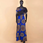 Women's Ankara Cotton Tassel Maxi Dress - Free Delivery Worldwide only at Flexi Africa
