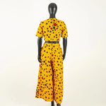 Women’s Ankara Crop Top and Wide - Leg Pants 2PC Set – Stylish African Fashion Outfit - Free Delivery Worldwide only at Flexi Africa