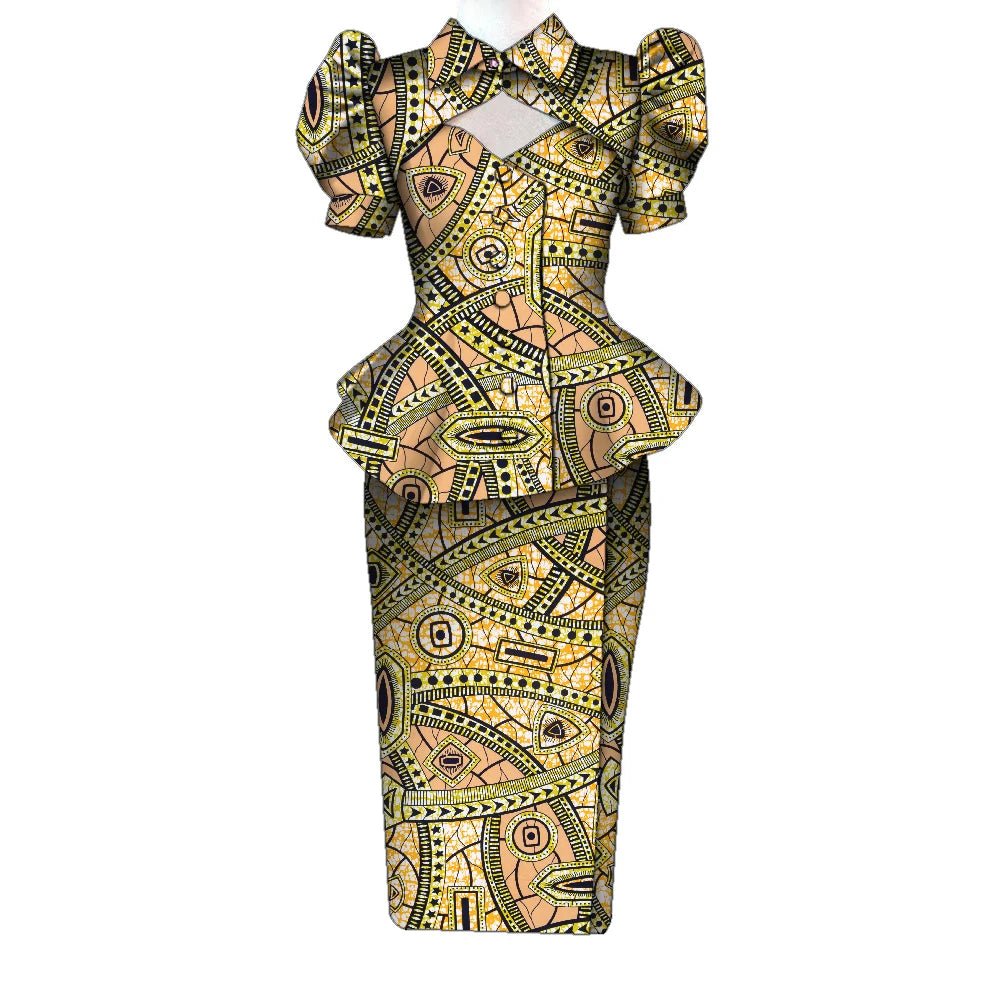 Women's Ankara Cropped Shirt & Skirt Set - Free Delivery Worldwide only at Flexi Africa