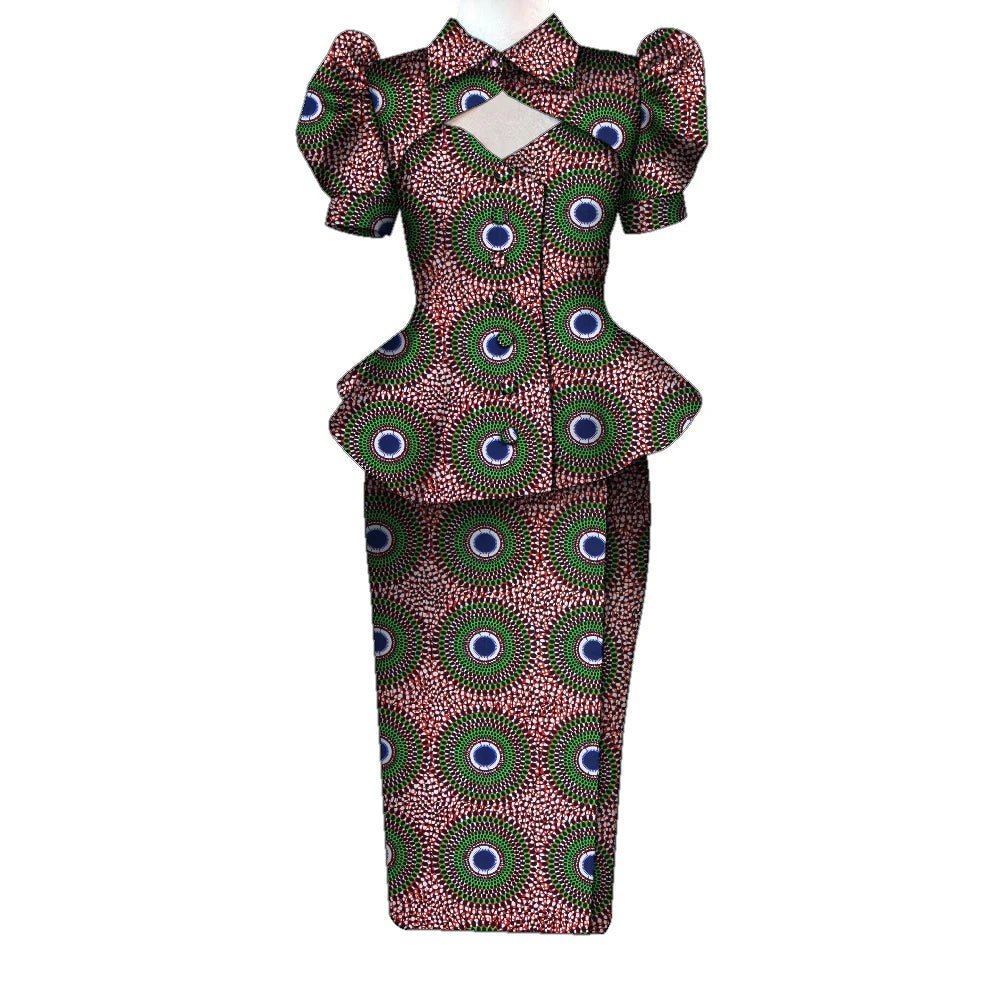 Women's Ankara Cropped Shirt & Skirt Set - Free Delivery Worldwide only at Flexi Africa