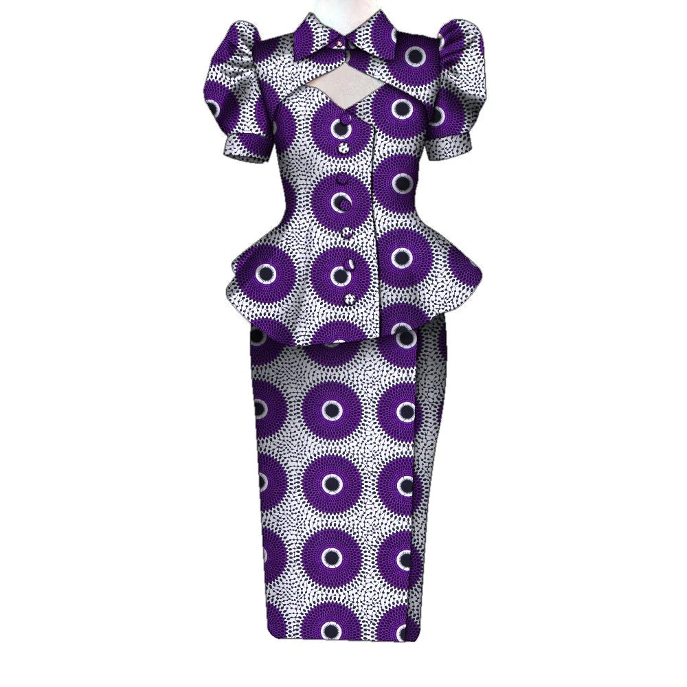 Women's Ankara Cropped Shirt & Skirt Set - Free Delivery Worldwide only at Flexi Africa