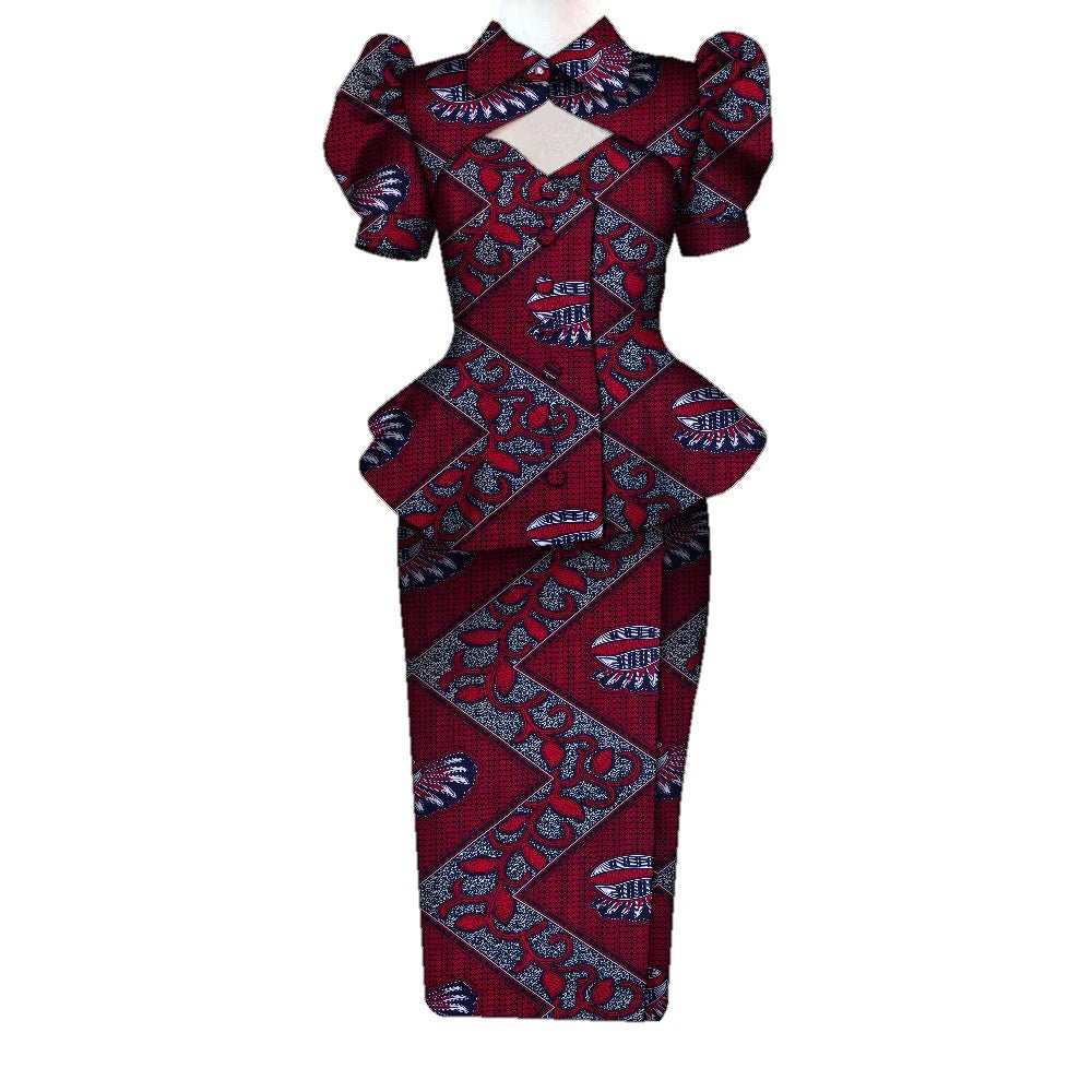 Women's Ankara Cropped Shirt & Skirt Set - Free Delivery Worldwide only at Flexi Africa