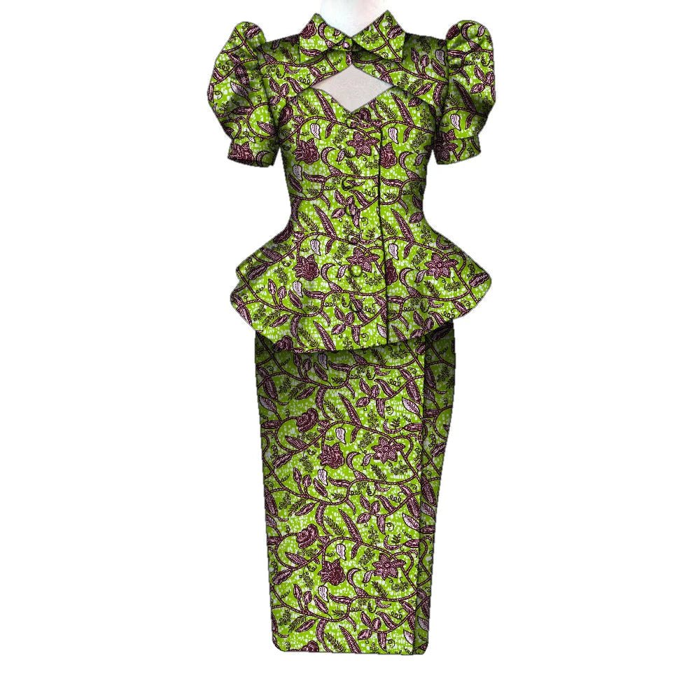 Women's Ankara Cropped Shirt & Skirt Set - Free Delivery Worldwide only at Flexi Africa