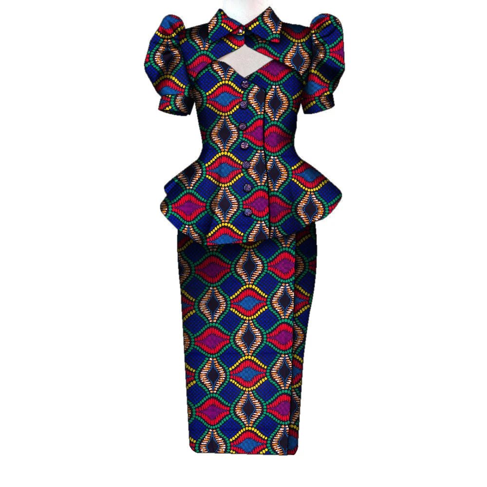 Women's Ankara Cropped Shirt & Skirt Set - Free Delivery Worldwide only at Flexi Africa