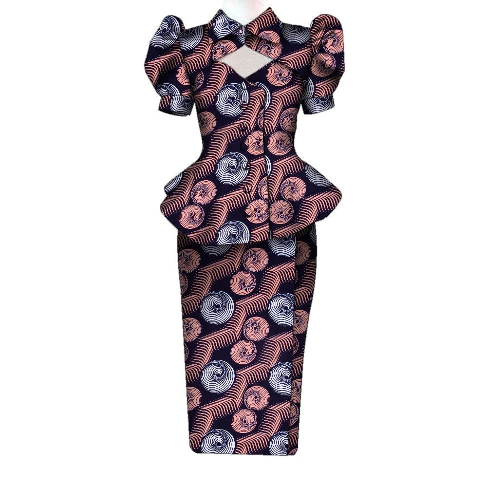 Women's Ankara Cropped Shirt & Skirt Set - Free Delivery Worldwide only at Flexi Africa