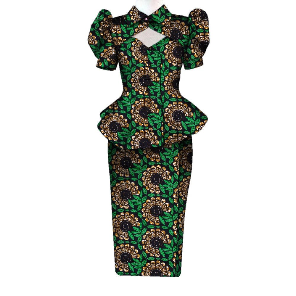 Women's Ankara Cropped Shirt & Skirt Set - Free Delivery Worldwide only at Flexi Africa