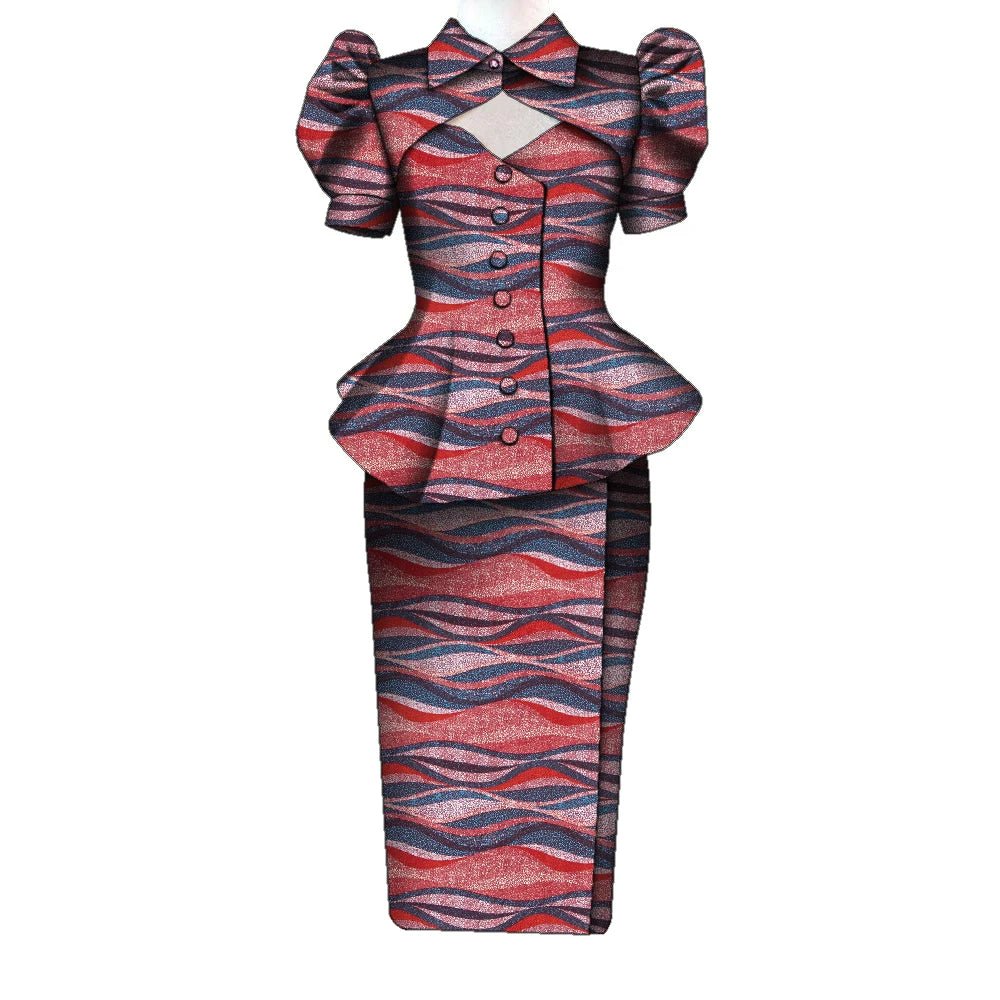 Women's Ankara Cropped Shirt & Skirt Set - Free Delivery Worldwide only at Flexi Africa