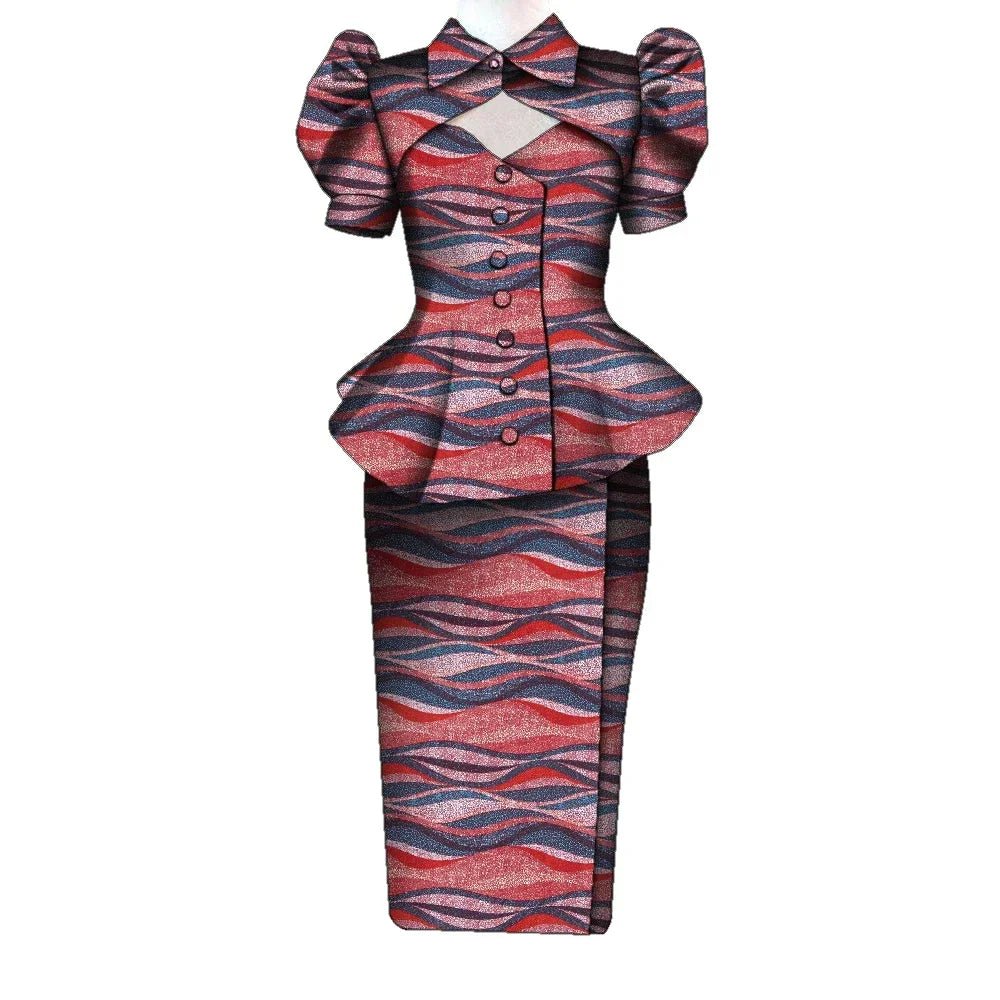 Women's Ankara Cropped Shirt & Skirt Set - Free Delivery Worldwide only at Flexi Africa
