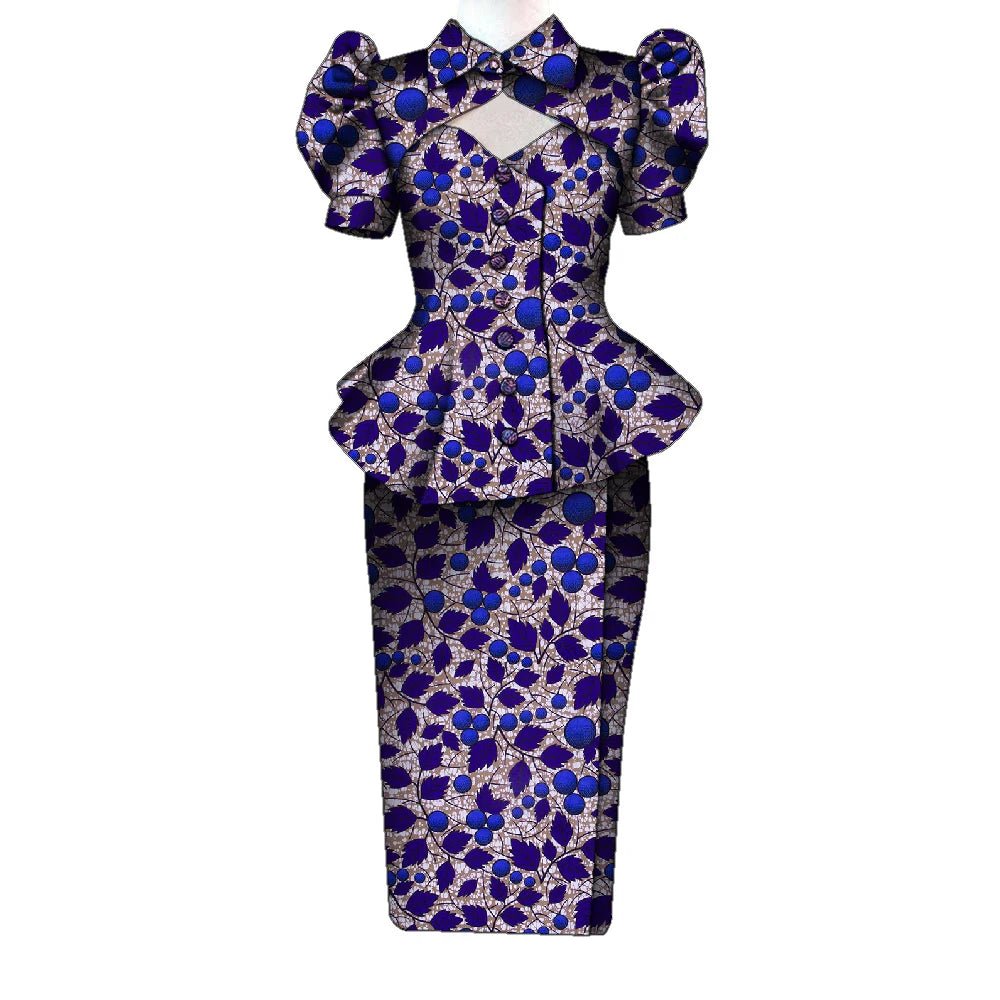 Women's Ankara Cropped Shirt & Skirt Set - Free Delivery Worldwide only at Flexi Africa