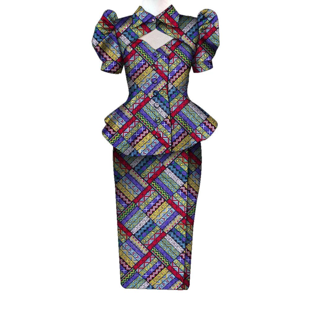 Women's Ankara Cropped Shirt & Skirt Set - Free Delivery Worldwide only at Flexi Africa