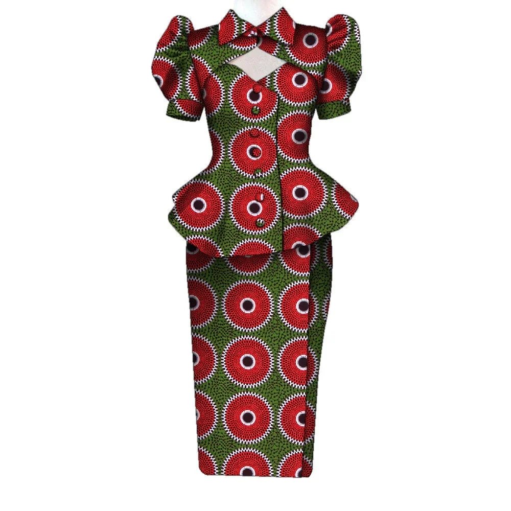Women's Ankara Cropped Shirt & Skirt Set - Free Delivery Worldwide only at Flexi Africa
