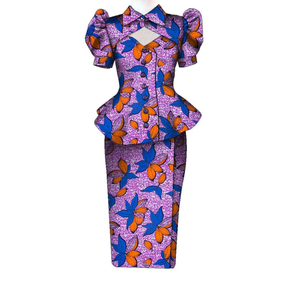 Women's Ankara Cropped Shirt & Skirt Set - Free Delivery Worldwide only at Flexi Africa