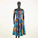 Women's Ankara Print Cotton Mid-Calf Dress - Free Delivery Worldwide only at Flexi Africa