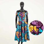 Women's Ankara Print Cotton Mid-Calf Dress - Free Delivery Worldwide only at Flexi Africa
