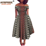 Women's Ankara Print Cotton Mid-Calf Dress - Free Delivery Worldwide only at Flexi Africa