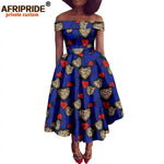 Women's Ankara Print Cotton Mid-Calf Dress - Free Delivery Worldwide only at Flexi Africa