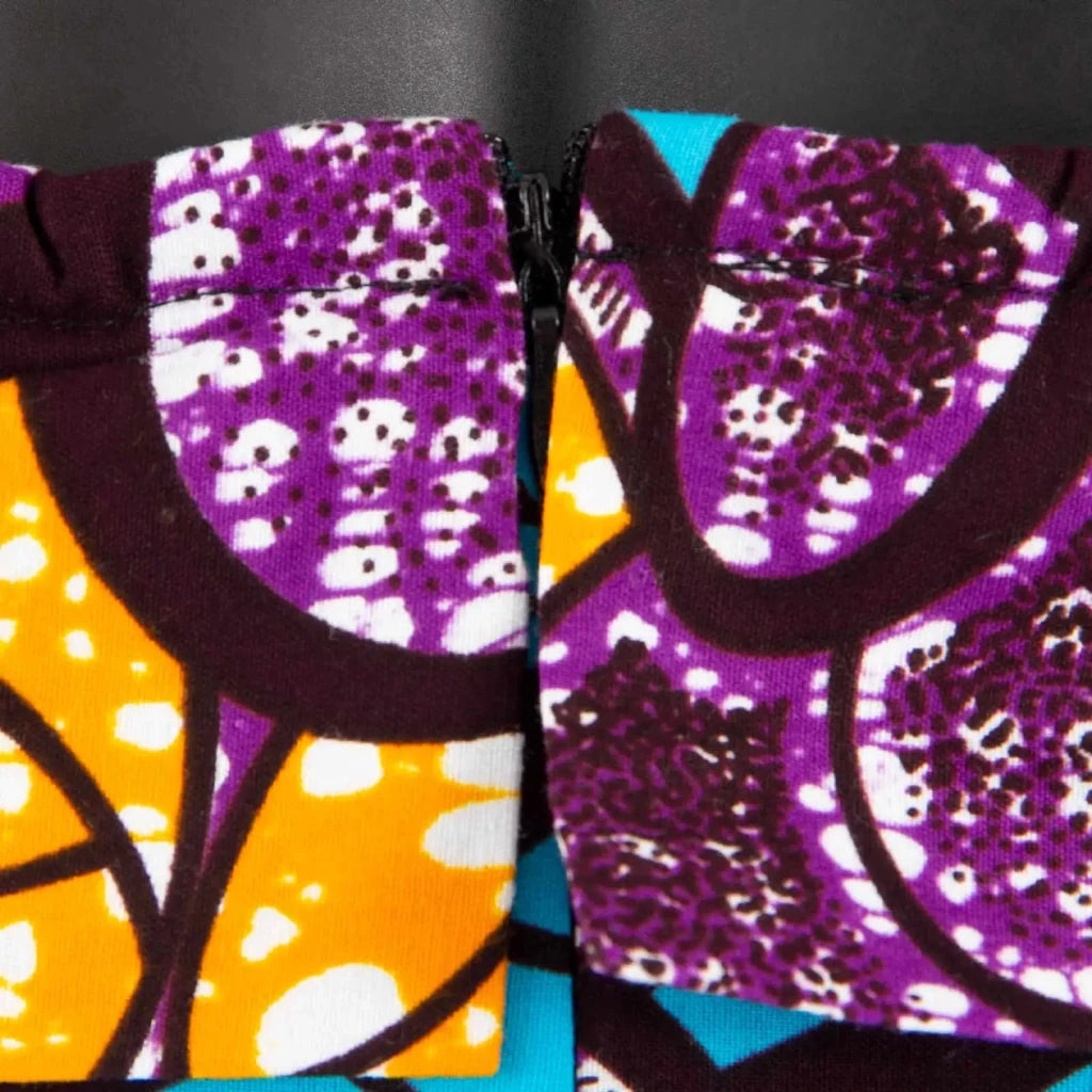 Women's Ankara Print Cotton Mid-Calf Dress - Free Delivery Worldwide only at Flexi Africa