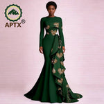 Women's Ankara Print Flounced Hem Maxi Dress - Free Delivery Worldwide only at Flexi Africa