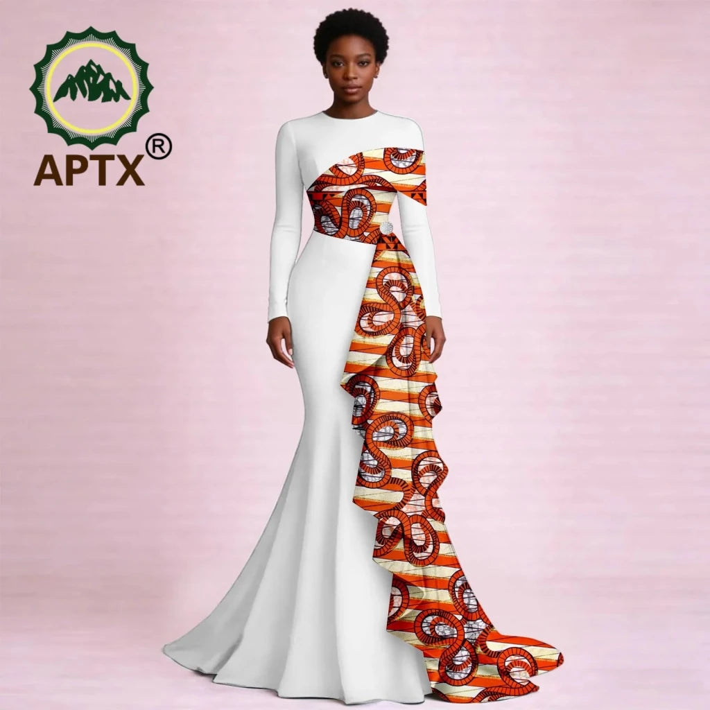 Women's Ankara Print Flounced Hem Maxi Dress - Free Delivery Worldwide only at Flexi Africa