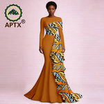Women's Ankara Print Flounced Hem Maxi Dress - Free Delivery Worldwide only at Flexi Africa