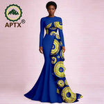 Women's Ankara Print Flounced Hem Maxi Dress - Free Delivery Worldwide only at Flexi Africa