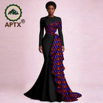 Women's Ankara Print Flounced Hem Maxi Dress - Free Delivery Worldwide only at Flexi Africa