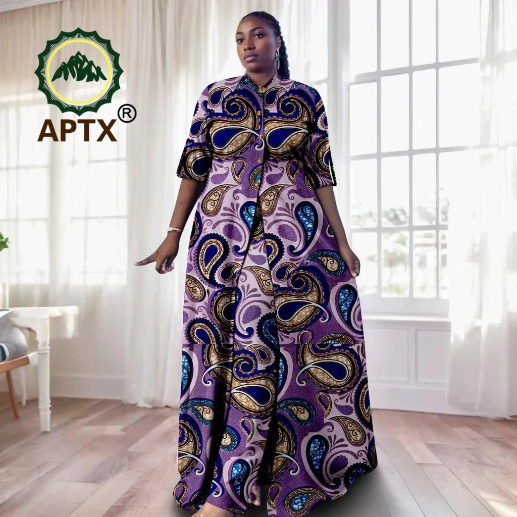 Women's Ankara-Print Long Jacket & Trouser Set - Free Delivery Worldwide only at Flexi Africa