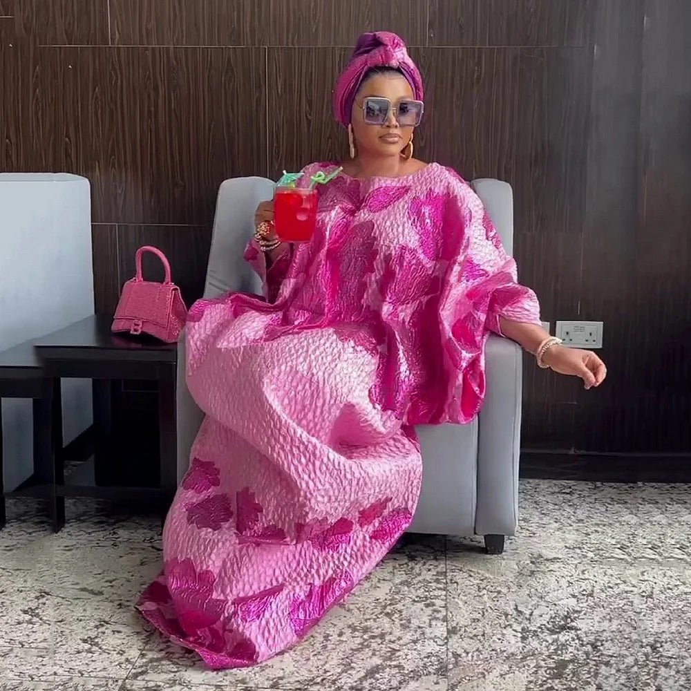 Women's Batwing-Sleeve Jacquard Occasion Gown - Free Delivery Worldwide only at Flexi Africa
