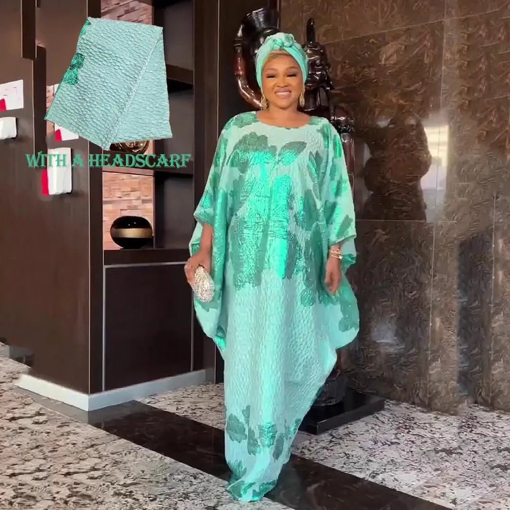 Women's Batwing-Sleeve Jacquard Occasion Gown - Free Delivery Worldwide only at Flexi Africa