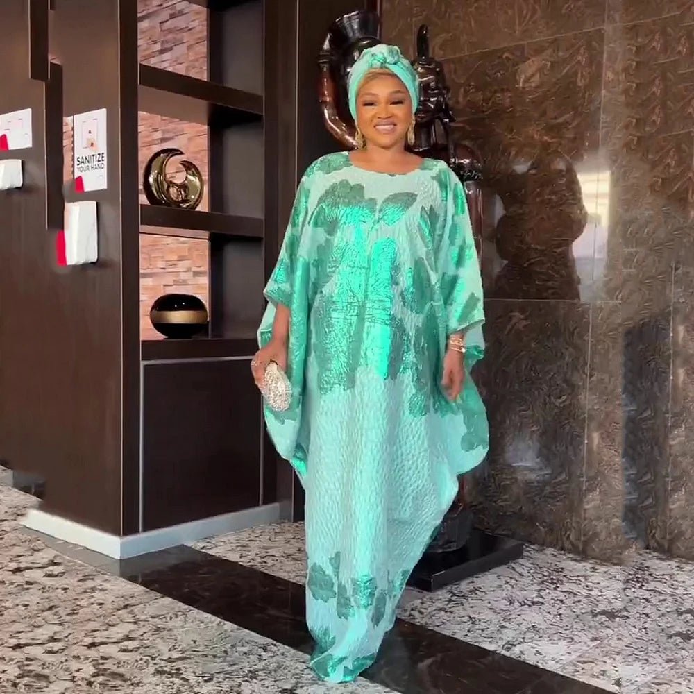 Women's Batwing-Sleeve Jacquard Occasion Gown - Free Delivery Worldwide only at Flexi Africa