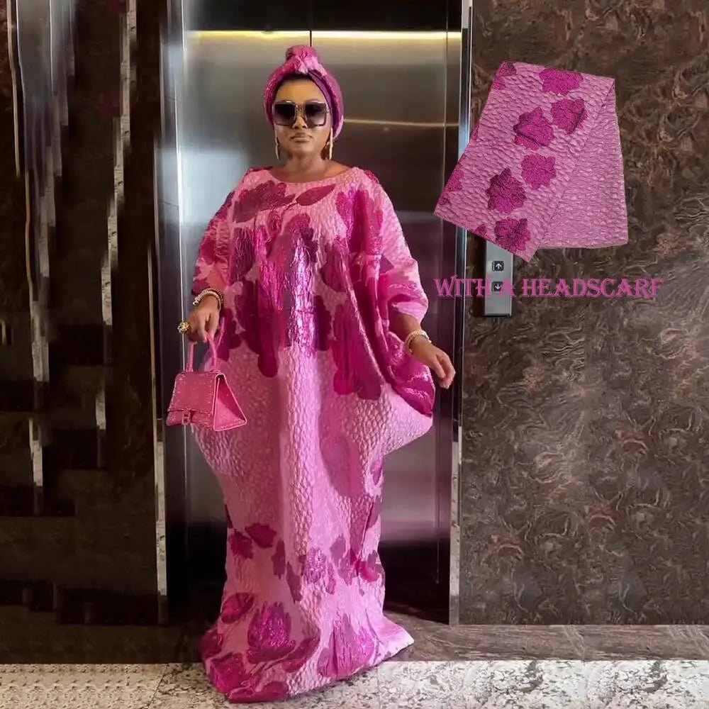 Women's Batwing-Sleeve Jacquard Occasion Gown - Free Delivery Worldwide only at Flexi Africa