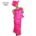 Women's Bazin-Inspired Embroidered Long Occasion Dress - Free Delivery Worldwide only at Flexi Africa