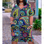 Women’s Black African Print Chain Maxi Dress – Plus Size Summer Party Sundress - Free Delivery Worldwide only at Flexi Africa