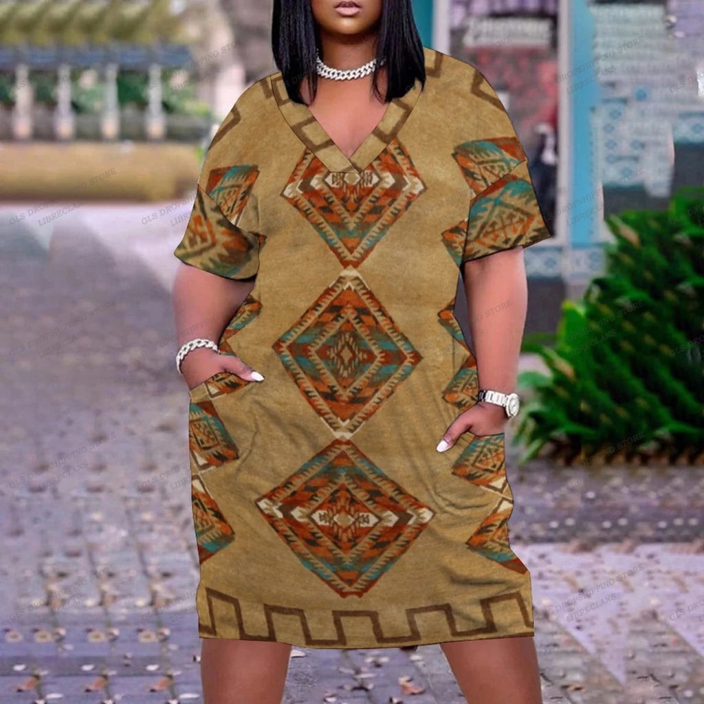 Women’s Black African Print Chain Maxi Dress – Plus Size Summer Party Sundress - Free Delivery Worldwide only at Flexi Africa