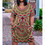 Women’s Black African Print Chain Maxi Dress – Plus Size Summer Party Sundress - Free Delivery Worldwide only at Flexi Africa