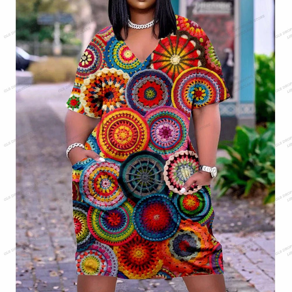 Women’s Black African Print Chain Maxi Dress – Plus Size Summer Party Sundress - Free Delivery Worldwide only at Flexi Africa