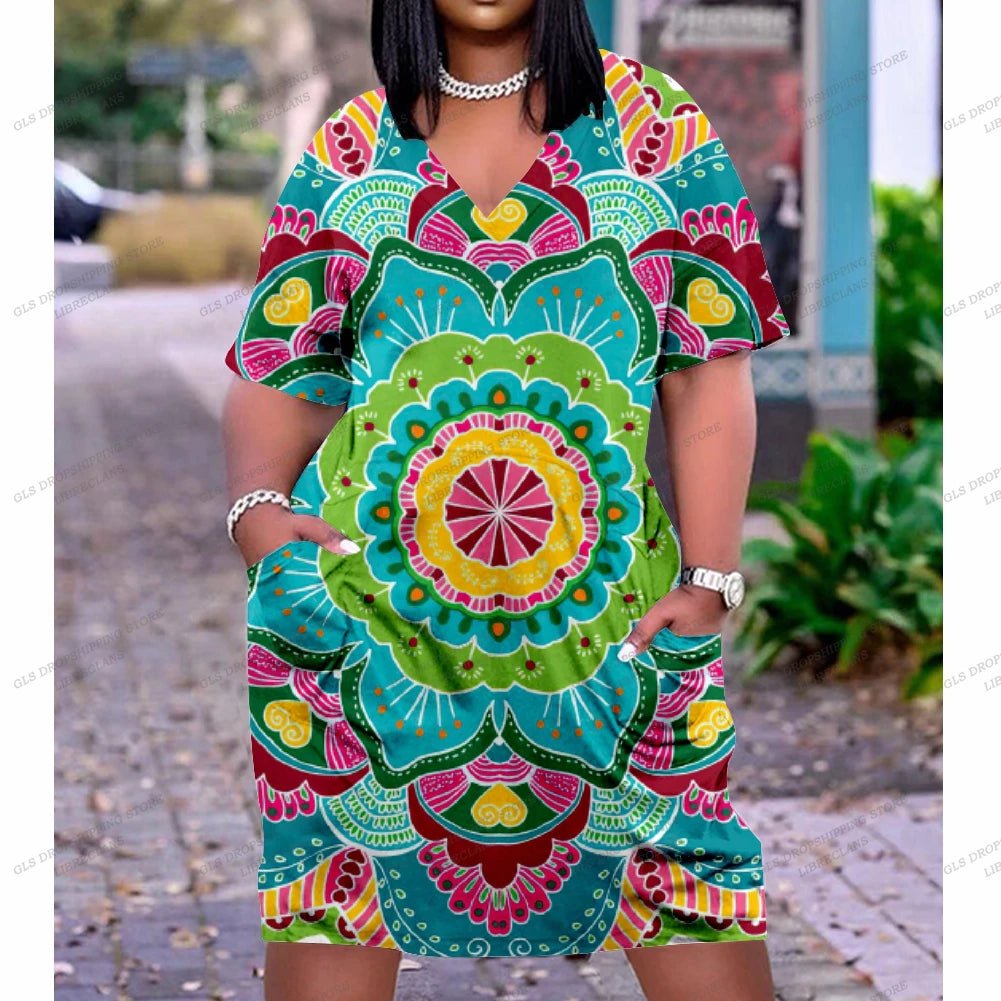 Women’s Black African Print Chain Maxi Dress – Plus Size Summer Party Sundress - Free Delivery Worldwide only at Flexi Africa