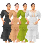 Women's Black Dashiki-Style Maxi Dress - Free Delivery Worldwide only at Flexi Africa