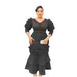 Women's Black Dashiki-Style Maxi Dress - Free Delivery Worldwide only at Flexi Africa